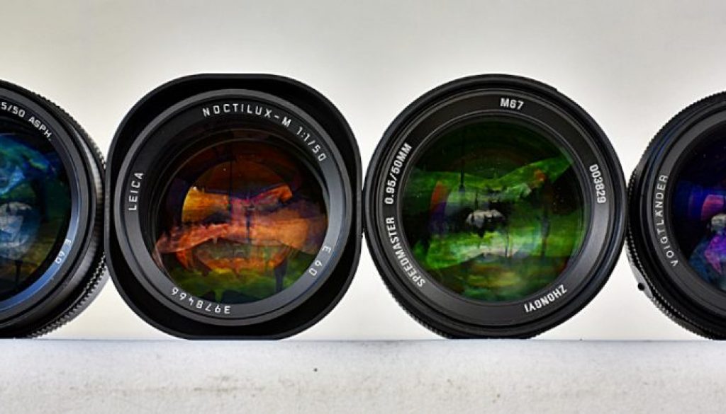 Leica Noctilux-M 50 mm f/0,95 Asph., Leica Noctilux-M 50 mm f/1, Mitakon Speedmaster 50 mm f/0,95 Pro, Voigtländer Nokton 50 mm f/1,1