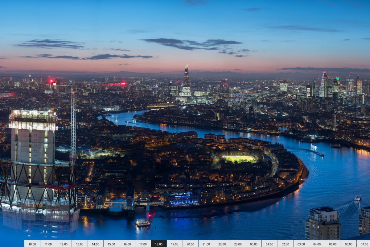 Poklatkowa panorama Londynu złożona z 6240 zdjęć zrobionych Nikonem D850 ma 7,3 gigapikseli