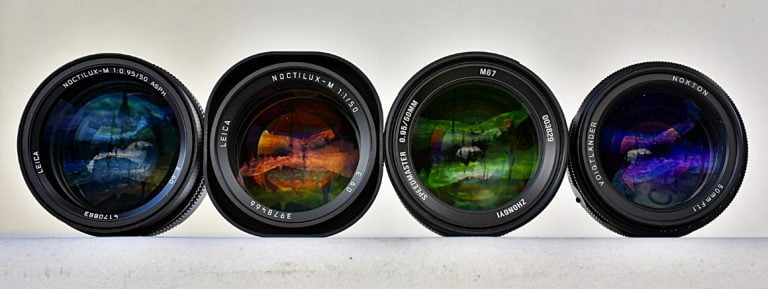 Leica Noctilux-M 50 mm f/0,95 Asph., Leica Noctilux-M 50 mm f/1, Mitakon Speedmaster 50 mm f/0,95 Pro, Voigtländer Nokton 50 mm f/1,1
