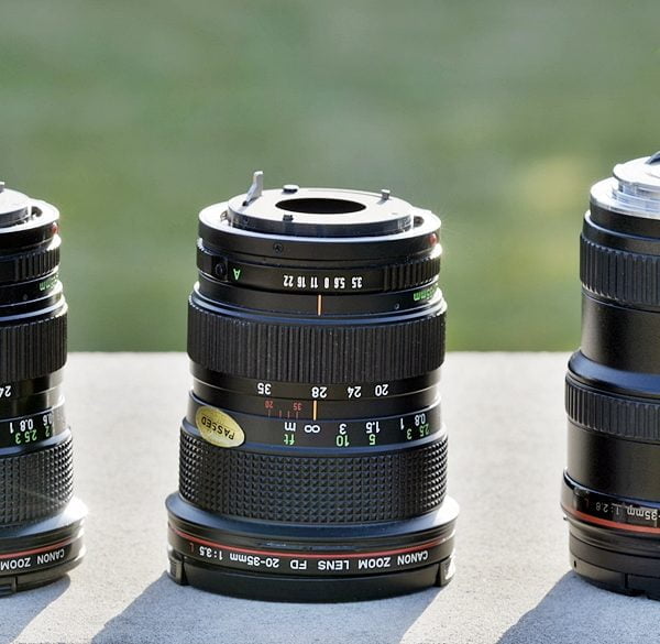 Canon FD 24-35 mm f/3,5L kontra Canon FD 20-35 mm f/3,5L kontra Canon EF 20-35 mm f/2,8L: mini-test