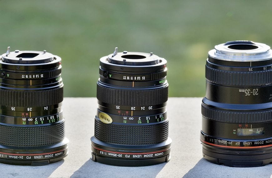 Canon FD 24-35 mm f/3,5L kontra Canon FD 20-35 mm f/3,5L kontra Canon EF 20-35 mm f/2,8L: mini-test