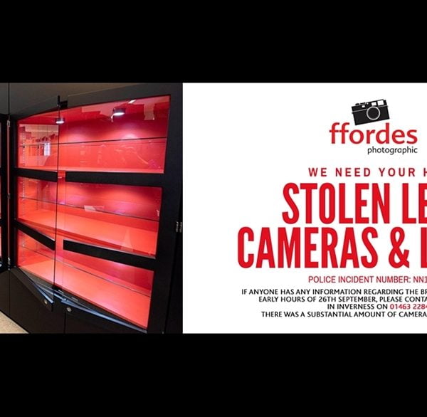 Sprzęt firmy Leica o wartości ponad 200000 dolarów skradziono ze szkockiego sklepu Ffordes