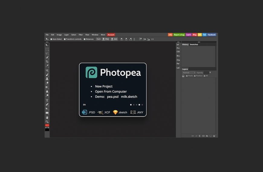 Edytor obrazów Photopea działa w trybie online i jest darmowym klonem Adobe Photoshop