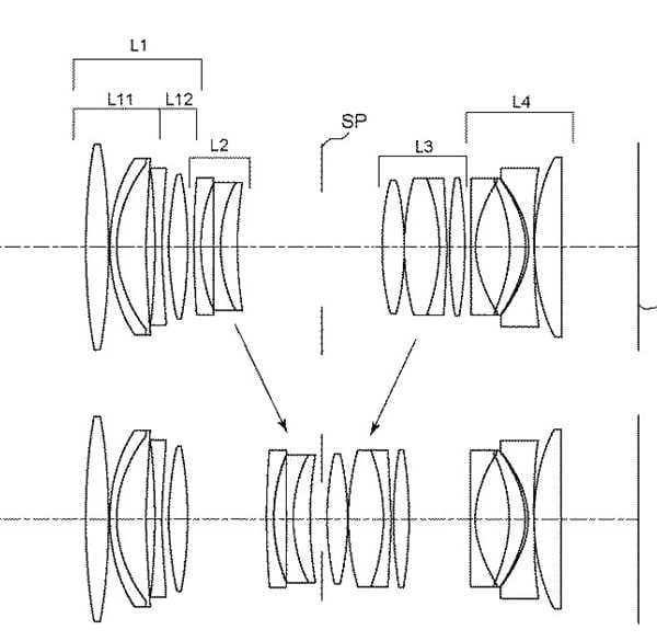 Patent Canona przedstawia schemat optyczny potencjalnego obiektywu RF 90 mm f/2,8L IS Macro