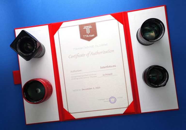 Certyfikat Wyłącznego Dystrybutora Sprzętu marki TTArtisan na Polskę na rok 2023