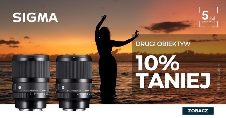 10% rabatu na drugi obiektyw Sigma