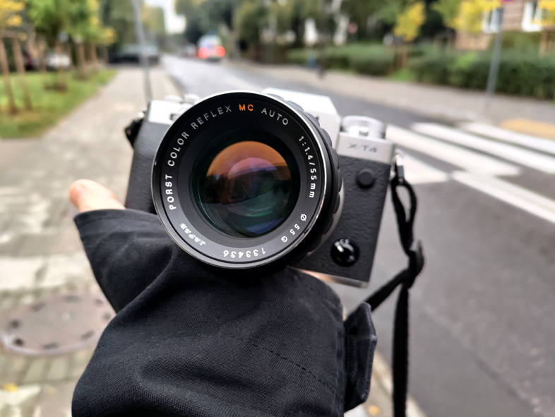 Porst Color Reflex MC Auto 55mm F1.4 obiektyw w mocowaniu M42 na Fujifilm X-T4