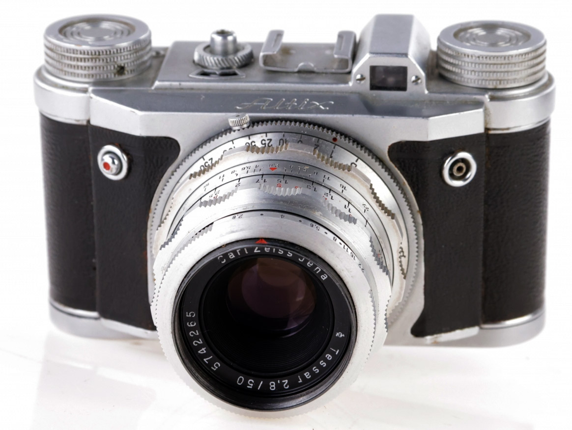 Aparat analogowy Altix z obiektywem Carl Zeiss Jena Tessar 50mm F2.8