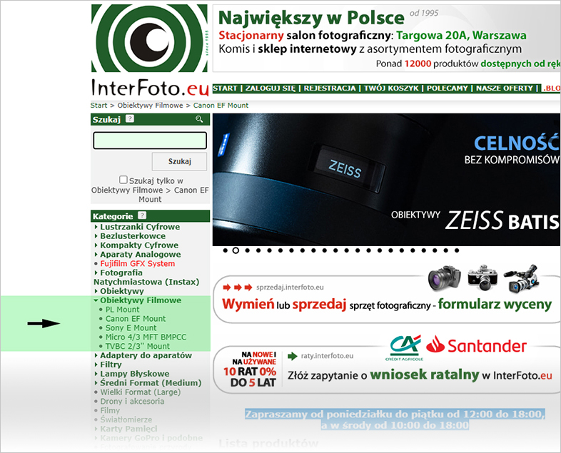 Obiektywy Filmowe - nowa kategoria w sklepie InterFoto.eu - perły już czekają!