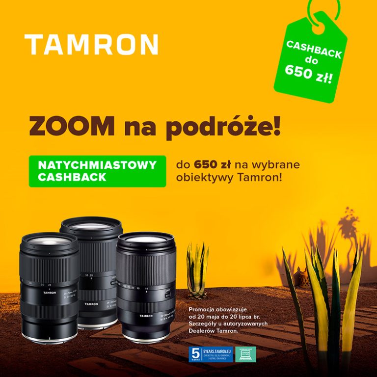 TAMRON ZOOM na wakacyjną podróż! - Zgarnij nawet do 650 zł natychmiastowego cashbacku!
