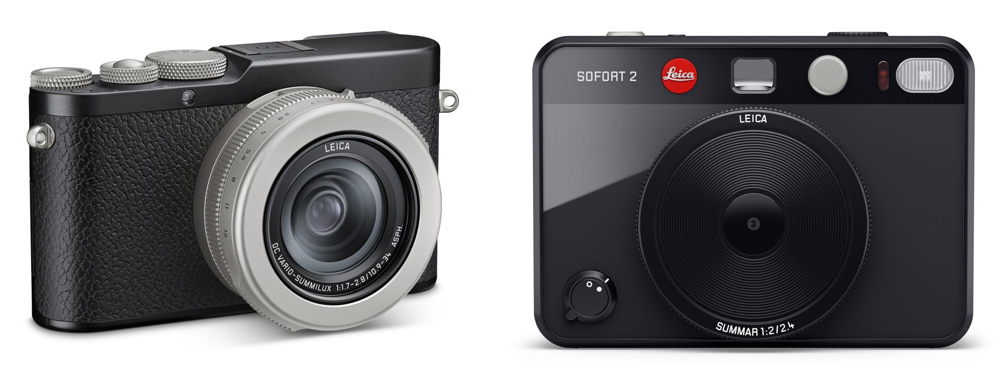 Batch the leica d lux 8 and sofort 2 are placed against a white background