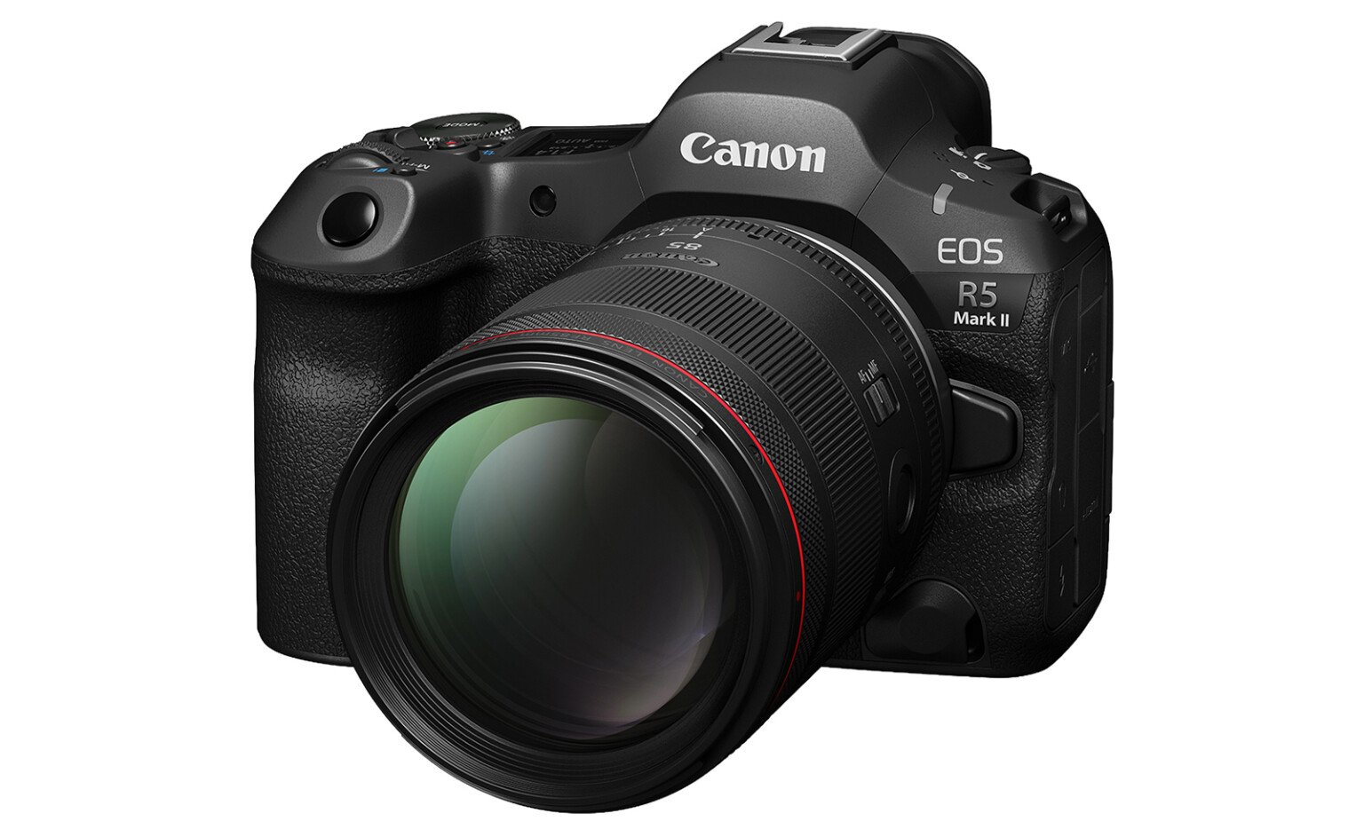 Canon RF 85 mm f/1.4 L VCM zamocowany na Canon EOS R5 – zestaw do fotografii i wideo